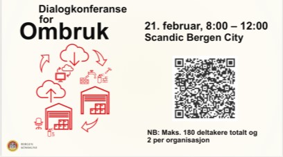 Dialogkonferanse - Ombruk - stort bilde m QR kode Dialogkonferanse - Ombruk - stort bilde m QR kode